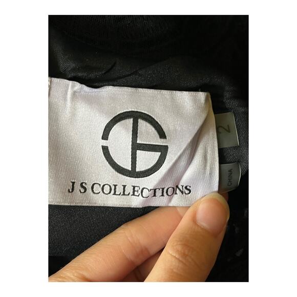 JS Collection dress Theodora Midi sleeveless sheath black size 2 - Picture 5 of 8